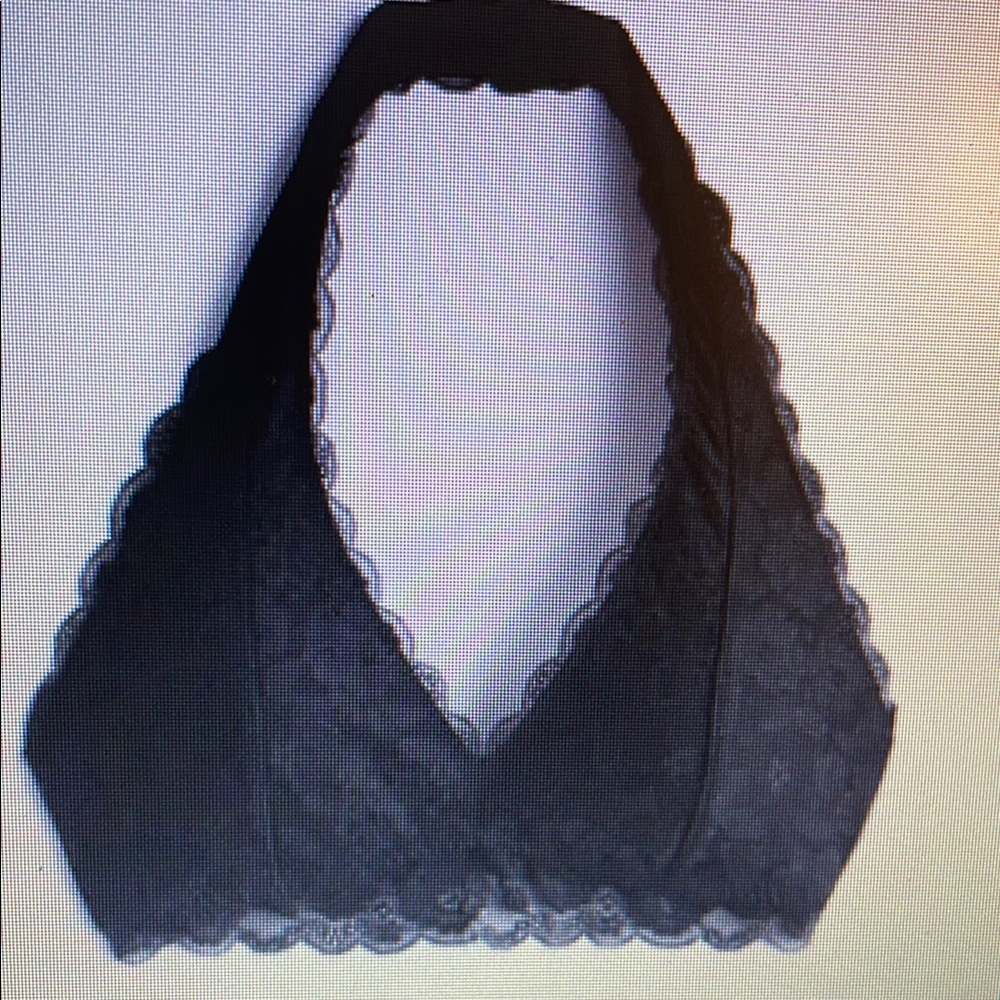 Gilly Hicks floral Black Lace halter  Bralette